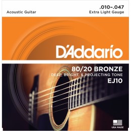 Daddario EJ10 Akustik Gitar Takım Tel Light 