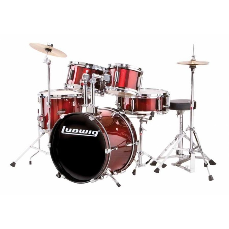 Ludwig LJR1064 Çocuklar İçin Accent Wine Kırmızı Akustik Davul Seti