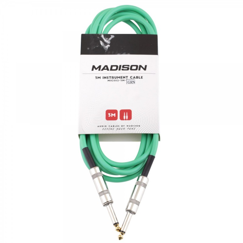 Madison Gitar Kablosu 3 Metre- YEŞİL